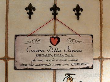 Targhetta in metallo dedica - cucina della nonna