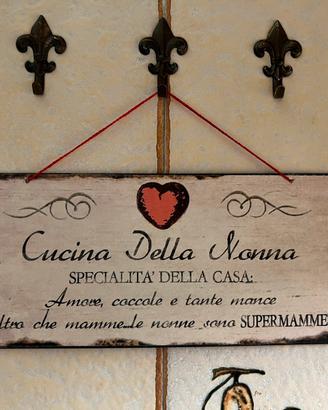 Targhetta in metallo dedica - cucina della nonna