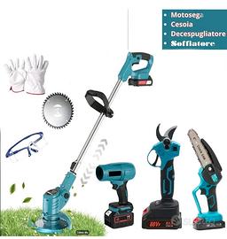 KIT GIARDINAGGIO 4 IN 1 MOTOSEGA CESOIA TAGLIARBA 