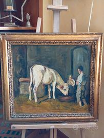 ALFONSO GRASSI - INTERNO DI STALLA - Anni 30