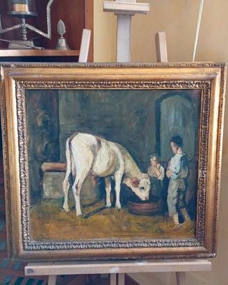 ALFONSO GRASSI - INTERNO DI STALLA - Anni 30