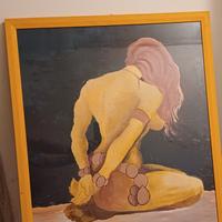 Quadro con cornice di figura femminile da fumetto 