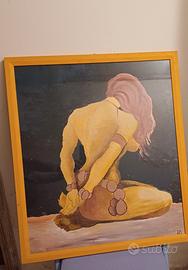 Quadro con cornice di figura femminile da fumetto 