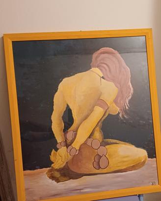 Quadro con cornice di figura femminile da fumetto 