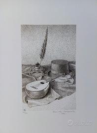 Litografia stsmpata con torchio a mano