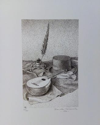 Litografia stsmpata con torchio a mano