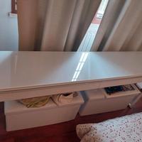 Console scrivania ikea bianco laccato con vetro