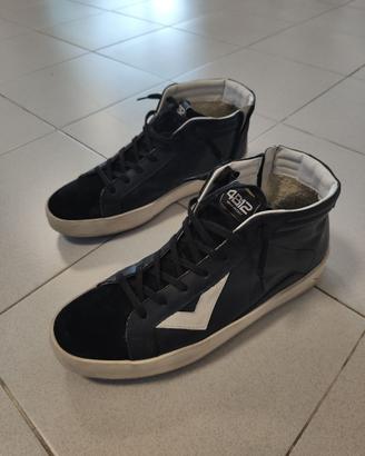 Sneakers alte 4B12 nere Made in Italy uomo 45