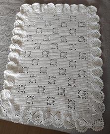 Copertina carrozzina a mano all'uncinetto cm 95x68