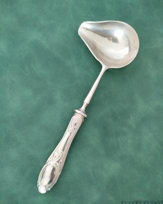 cucchiaio per salse in argento 800 e acciaio 