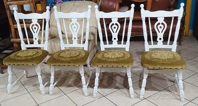 4 sedie in legno massello