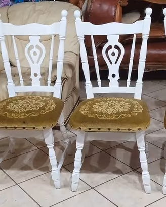 4 sedie in legno massello