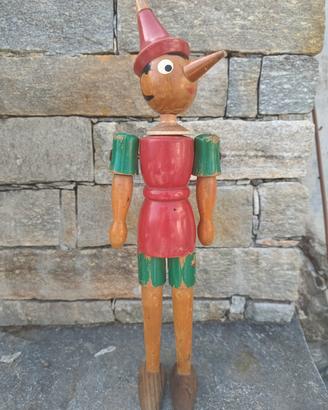 Antico gioco pinocchio di legno burattino anni 60'