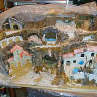 presepio con luci e personaggi 