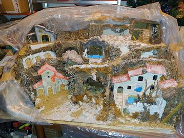 presepio con luci e personaggi 