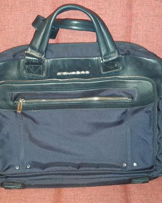 Borsa Piquadro in Pelle e Tessuto Blu