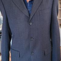 giacca uomo blu, spigato,in pura lana vergine tg50