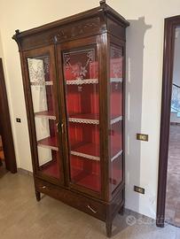 Splendida cristalliera antica del 900 con vetri