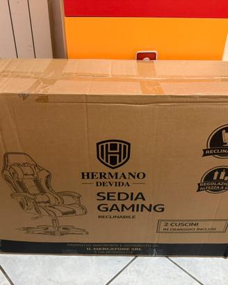 Sedia Gaming Bianca e Rosa