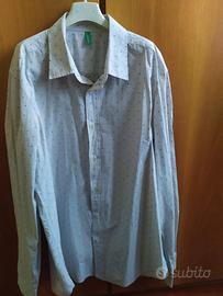 camicia con puntini ricamati 