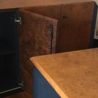 Blocco mobili da ufficio in radica e mogano