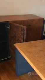 Blocco mobili da ufficio in radica e mogano