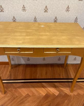 Scrittoio in legno dorato arte povera