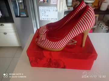 SCARPE BIANCHE E ROSSE N. 37