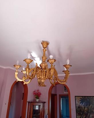 lampadario ottone 