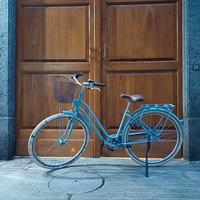 Bici città ELOPS 520 telaio basso blue jeans