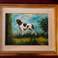 Quadro olio su tela Cane da caccia