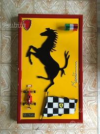 Quadro Ferrari montaggio su tavola in legno