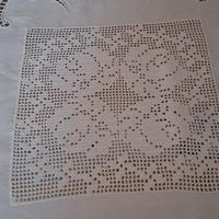 Tovaglia 12 posti in puro lino e uncinetto 