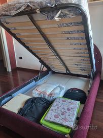 Letto una piazza e mezza, contenitore e materasso