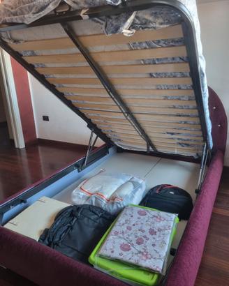 Letto una piazza e mezza, contenitore e materasso