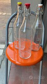 3 Bottiglie vetro con chiusura ermetica