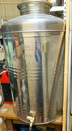 Contenitore fusto olio in acciaio inox 100 l 