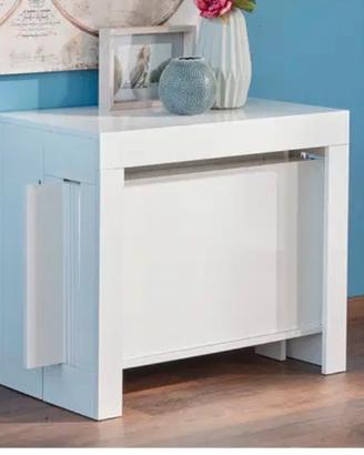 Tavolo console allungabile bianco lucido