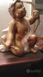 Puttino di Carta pesta bianco e oro