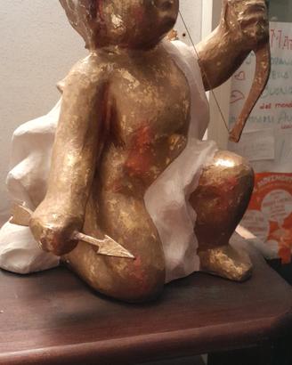 Puttino di Carta pesta bianco e oro