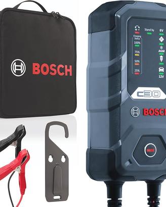 Bosch C30 Caricabatterie per Auto, 6 V - 12 V / 3,
