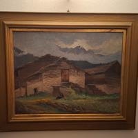 quadro paesaggio di montata di scuola lombarda 