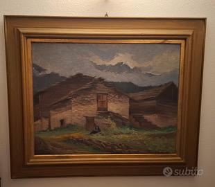 quadro paesaggio di montata di scuola lombarda 