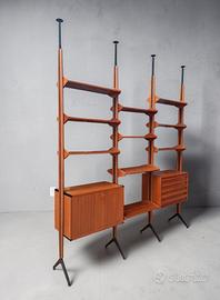 Libreria cielo terra anni 60 in teak stile 
