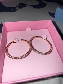 orecchino oro rosa swarovski