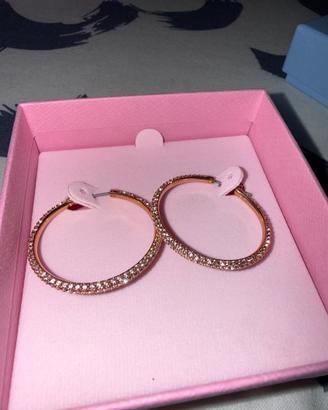 orecchino oro rosa swarovski