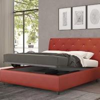 Letto matrimoniale cuoio rosso con comodini