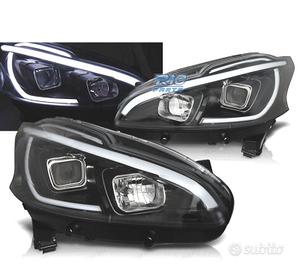 FARI PER PEUGEOT 208 12-15 TUBO LUCE LED NERI