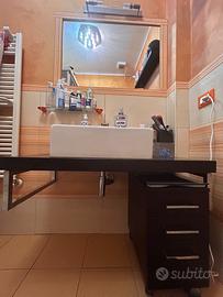 Arredo bagno Wenge (mobile, cassettiera, mensole)