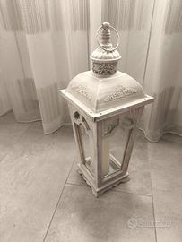 Lanterna in legno vetro con candela 